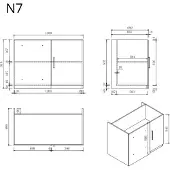 Wasophoogte Keukenkast – module n7 – pure
