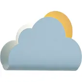 QAZQA Kinderwandlamp blauwe wolk met zon - Cloudy