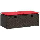 vidaXL 2-delige Loungeset met kussens poly rattan acacia bruin