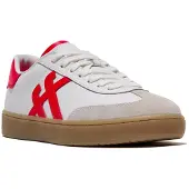 FitFlop Women The Dash T-Toe Leather Sneakers Urban White/Cherry Tomato-Schoenmaat 43