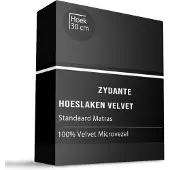 Zydante Hoeslaken Velvet - Zwart 140 x 200 cm