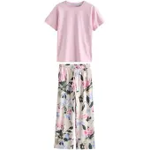 Next Pyjama champagne / hemelsblauw / pink / rosa