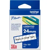 Brother Tape TZe-151 Zwart op transparant (24 mm)