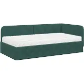 vidaXL Hoek Bed Frame Donkergroen 90 x 200 cm Fluweel