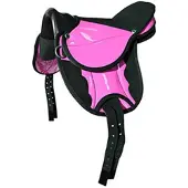 Lexhis Synthetic Shetty Girth+ations+stirrups English Zadel Zwart,Roze 12´´