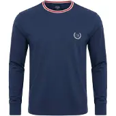OMBRE Shirt marine / oranje / wit