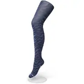 Bonnie Doon Dames Panty met Zebra Print 100 Denier maat L/XL Blauw - Uitstekend Draagcomfort - Zebraprint - Dierenprint - Gladde Naden - Perfecte Pasvorm - Bering Sea - BP211902.131