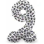 Folat - Staande folieballon Cijfer 9 Bright Panther - 72 cm