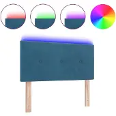 vidaXL LED Hoofdbord met LED-stripverlichting Blauw 80 cm Fluweel