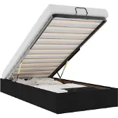 vidaXL Bedframe zonder matras 80x200 cm stof zwart