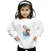 Disney Meisjes Frozen Elsa en Anna Zussen Sweatshirt (Wit)