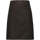 Premier Unisex Volwassenen Divisie Waxed Look Denim Waist Apron (Zwart/Tan Denim)