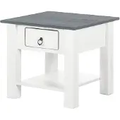 Loft 24 Ines-Salontafel - 1-lade - Wit/Grijs Grenen