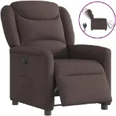 vidaXL Fauteuil verstelbaar elektrisch stof donkerbruin