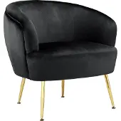 Notio Living Paloma-Accent Stoel in Fluweel Zwart