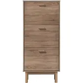 Loft 24 Melanie|Schoenenkast met 3 kleppen in eiken look wit