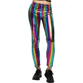 Boland - Legging Metallic regenboog (M) - Volwassenen - - Pride - Festival