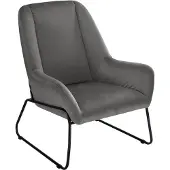 Notio Living Casero-Fauteuil in fluweel zwart grijs