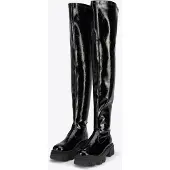 WITTCHEN Dames lakleren hoge laarzen zwart lakleer