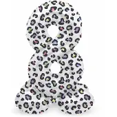 Folat - Staande folieballon Cijfer 8 Bright Panther - 72 cm