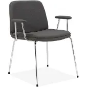 Notio Living Heine-Eetstoel - Antraciet Stof - Set van 2