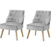 Notio Living Emery-Loungestoel in fluweel grijs Set van 2