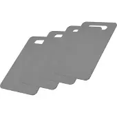 Westmark ontbijtplanken - 25x15cm - 4 stuks - Mes vriendelijk - kunststof, antraciet