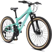 Bikestar MTB Fully staal 21speed 24inch mintgroen/roze