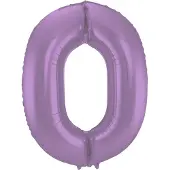 Folat - Folieballon Cijfer 0 Paars Metallic Mat - 86 cm