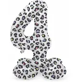 Folat - Staande folieballon Cijfer 4 Bright Panther - 72 cm