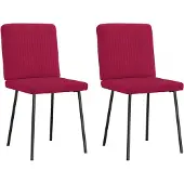 vidaXL Eetkamerstoelen 2 st fluweel wijnrood