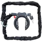 Lynx Hangslot met ingebouwde ketting, 1000 x 5,5 mm, zwart