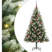 vidaXL Kunstmatige scharnierende Kerstboom met gevlochten sneeuw
