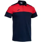 Joma Crew V Korte Mouw Poloshirt Rood,Blauw S Man