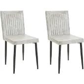 Notio Living Felicia-Eetkamerstoel - Set van 2 - Lichtgrijs PU
