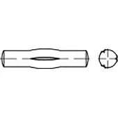 Toolcraft TO-6865872 Geleidepen met middenkerf Staal 25 stuk(s)