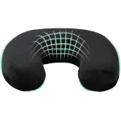 vidaXL - Reiskussen - voor - de - nek - Zwart - Traagschuim - 27 - x - 27 - x - 8 - cm