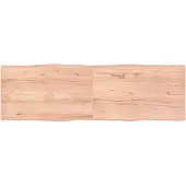 vidaXL Tafelblad natuurlijke rand 160x50x(2-4) cm eikenhout lichtbruin