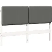 vidaXL Gestoffeerd hoofdbord met hoofdeinde Wit en Lichtgrijs 120 cm