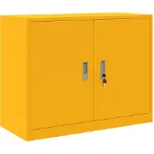 vidaXL Opbergkast Mosterdgeel 90 x 40 x 70 cm Staal