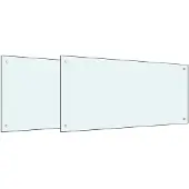 vidaXL Keukenachterwand 2 st Wit 100 x 50 cm gehard glas