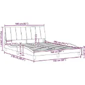 vidaXL Bedframe zonder matras "Hanko" stof taupe 160x200 cm