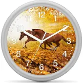 Eurotime Kinderklok paard - 2 Paarden in herfstbos