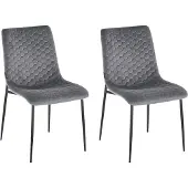 Notio Living Opus-Eetkamerstoel - Set van 2 - Grijs Fluweel