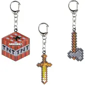 Minecraft Metal Pack Of Sleutelhanger 3 Eenheden Veelkleurig