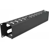 DeLOCK 19″ Cable Management Routing Panel with 4 openings 2U black