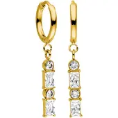 Purelei Oorbellen 'Powder' goud / transparant