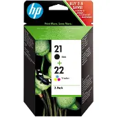 HP 21+22 (SD367AE) Inktcartridge Zwart + 3 kleuren Multipack