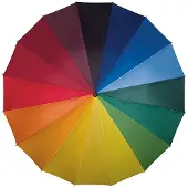Impliva Grote Handmatige Regenboog Paraplu - Duurzaam & Windbestendig