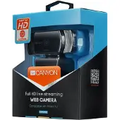 Canyon Webcam C5, Full HD 1080p, geschikt voor streaming, USB 2.0, zwart, retailverpakking